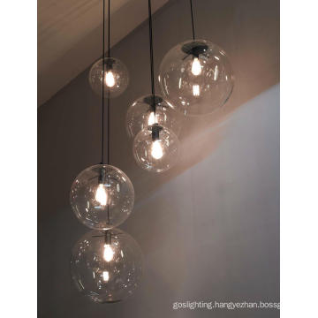 Graceful Transparent Glass Shade Hanging Light Fixture (MD10540-1-300)